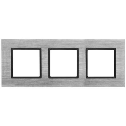 Рамка 3-м 14-5203-41 металл Elegance сталь+антрацит ЭРА Б0034557