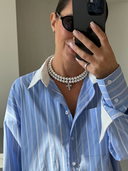 Жемчужный чокер с крестом