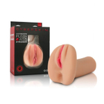 Мастурбатор с двумя входными отверстиями - вагиной и анусом (Цвет: телесный)