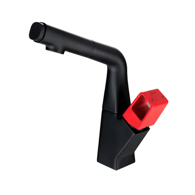 смеситель кухня LEMARK Soul с вытяжным изливом красный/черный LM6008BR