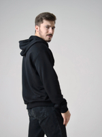 Худи черное Город Горький мужское с нашивкой желтый олень