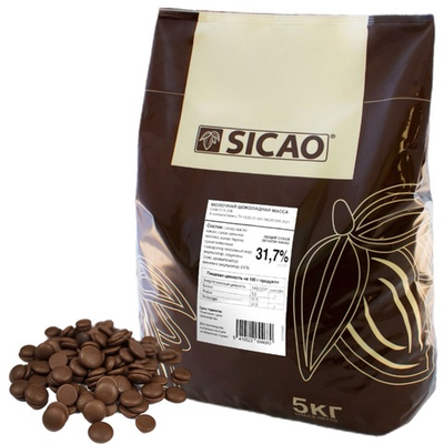 Шоколад молочный 31.7% «SICAO» 5 кг