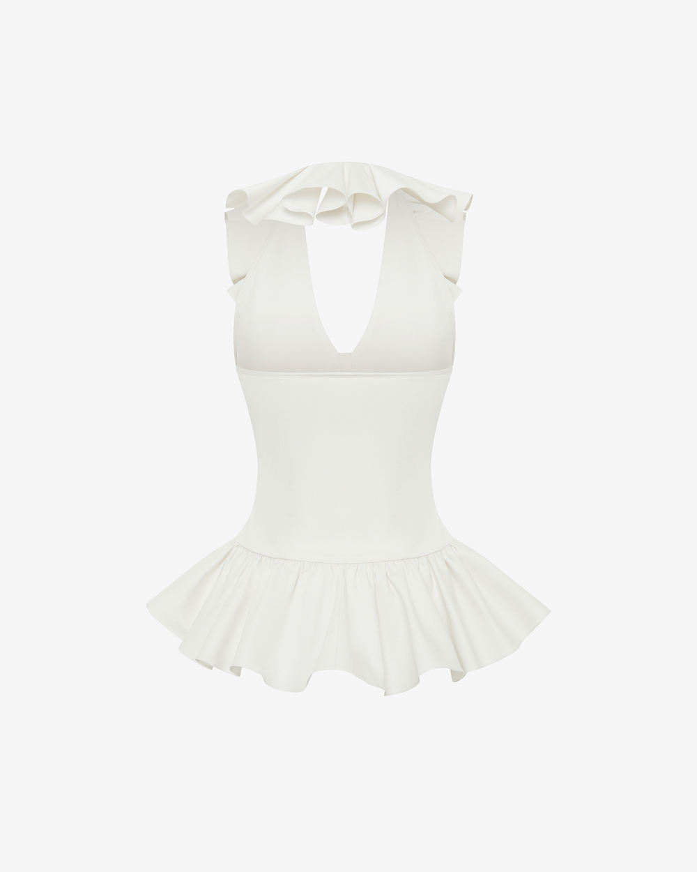 Топ из хлопка с театральными воланами