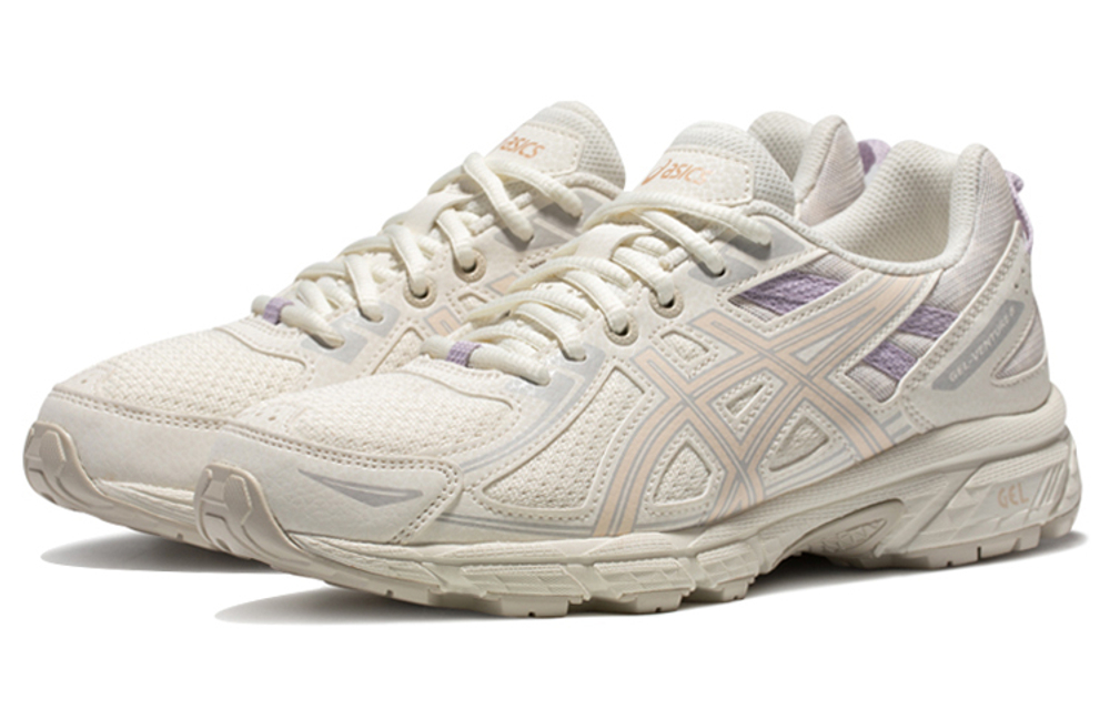 Asics Gel-Venture 6 comfortable fabric synthetic leather non-slip wear-resistant breathable low-top cross-country running shoes women's off-white powder