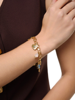 Браслет "Amour blue grid" Gold