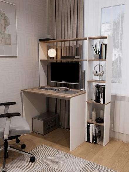 Стол компьютерный, стол письменный, белый дуб,120*60