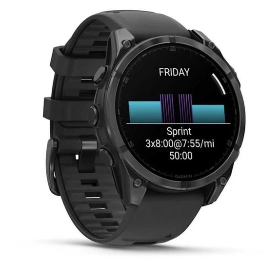 Умные часы Garmin Fenix 8, 47 мм, AMOLED, Slate Gray with black silicone band