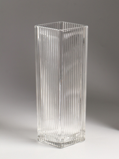 Ваза «Бритт», полосы, 24×8 см, стекло, прозрачная