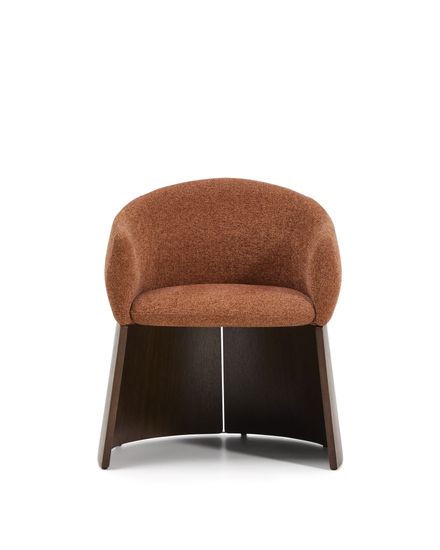 Стул Bosca из терракотовой синели и шпона ореха