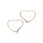 Серьги-кольца из жёлтого золота 18k,Tiffany 💠Open heart