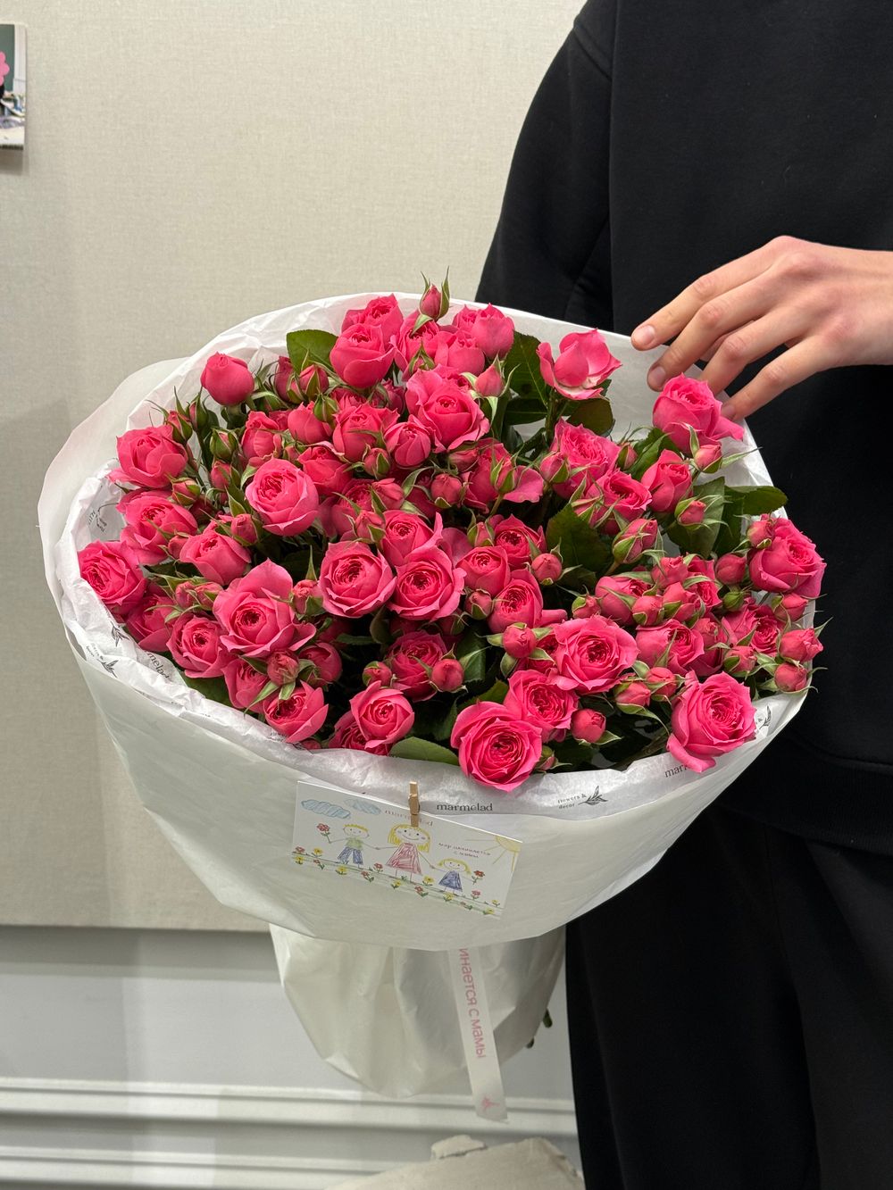 Букет моно из кустовых роз 9 шт