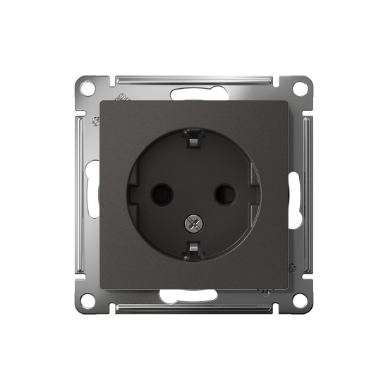 Розетка AtlasDesign 16А с заземл. защ. шторки механизм базальт SE ATN001445