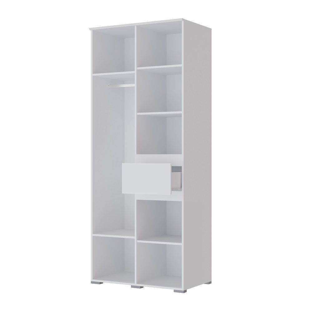 Шкаф Micon Плейона, распашной, 2-створчатый, с ящиком, белый