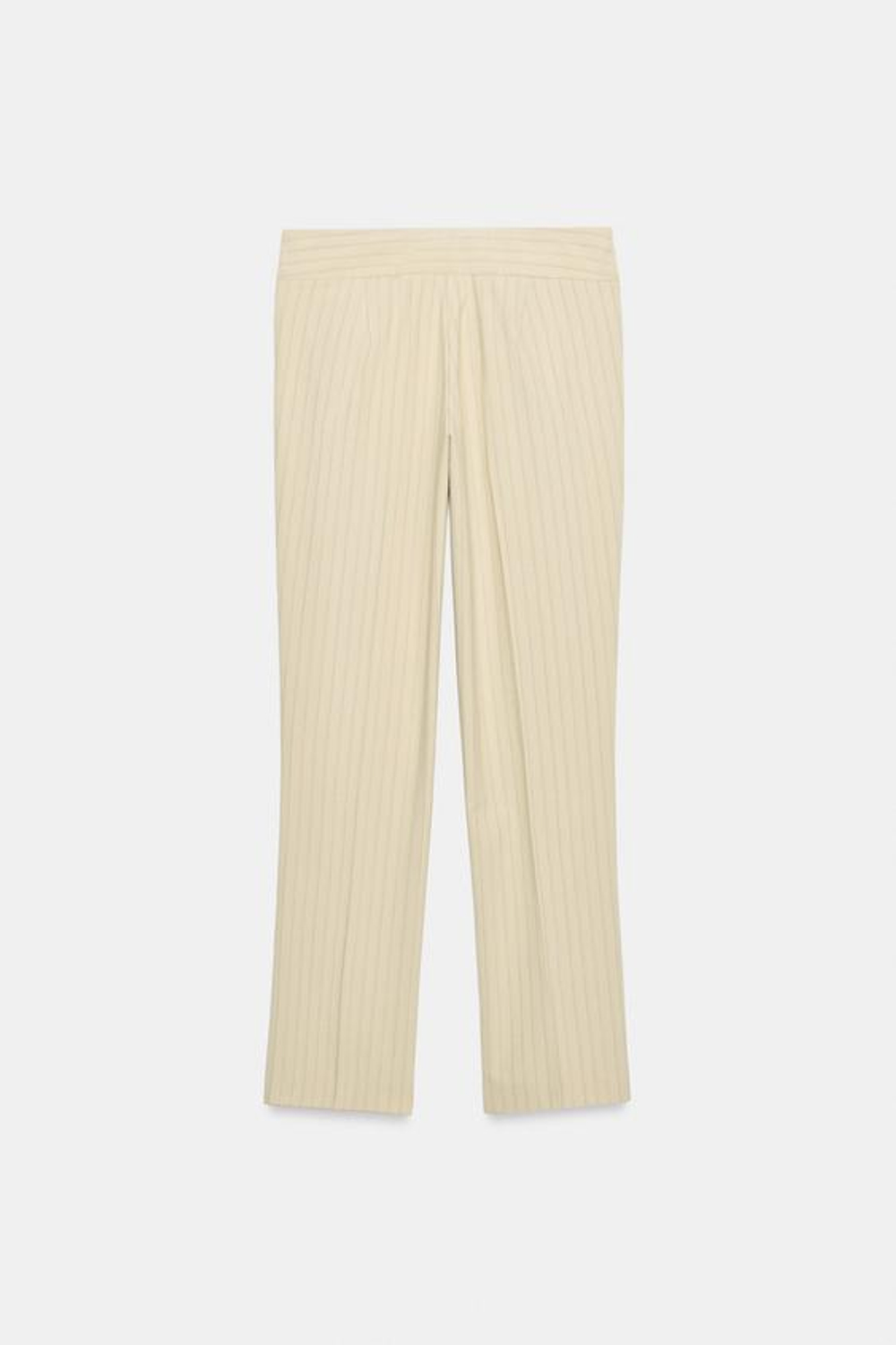 ZARA ПРЯМЫЕ БРЮКИ В ТОНКУЮ ПОЛОСКУ, ПЕСОЧНЫЙ