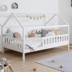 Одноярусная кровать Домик 90x200 см из массива сосны белая