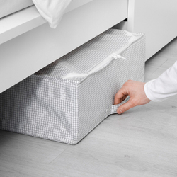 IKEA STUK  (ИКЕА СТУК)  -  Коробка для одежды/белья, белый/серый, 55x51x18 см