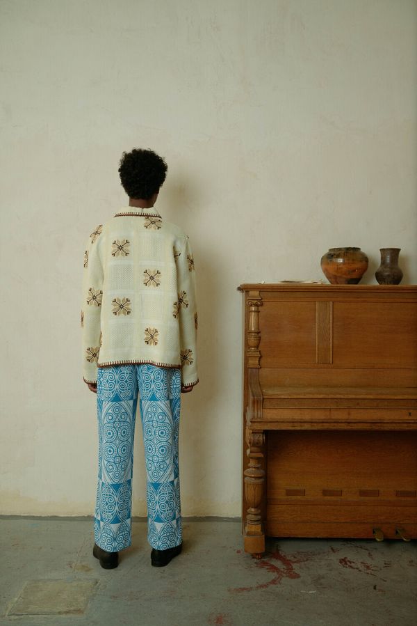 Рубашка с Коричневой Окантовкой / Brown Hem Long Sleeve бежевая - фото 5