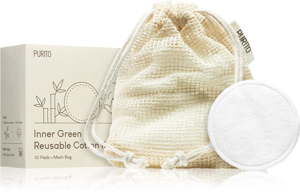 Purito ватные диски для снятия макияжа и очищения лица Inner Green Reusable Cotton Rounds