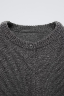 ZARA КАРДИГАН ИЗ 100% ШЕРСТИ, СЕРЫЙ