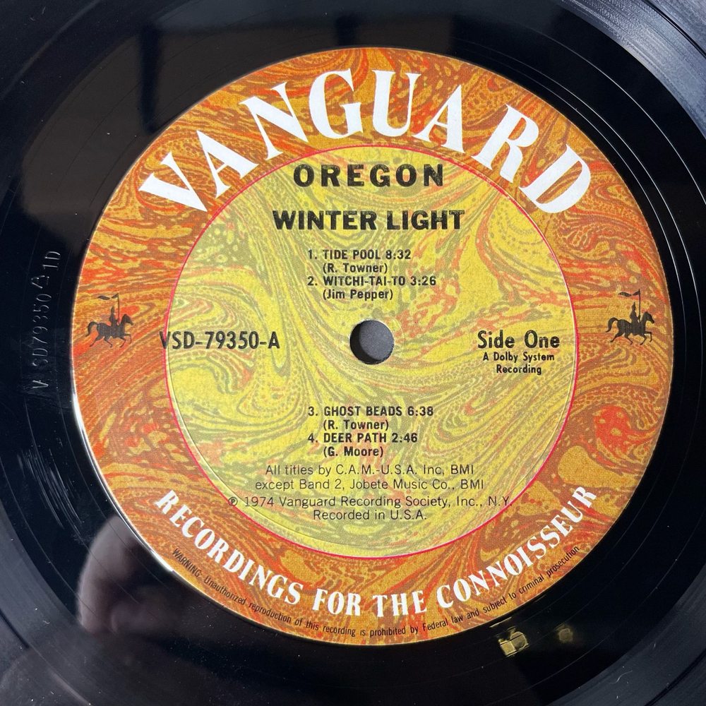 Винтажная виниловая пластинка LP Oregon Winter Light (США 1974)