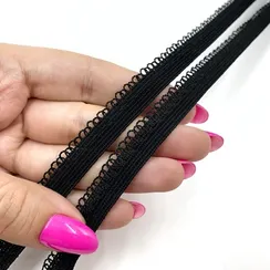 Резинка отделочная черная 11 мм Lauma опт, Lauma