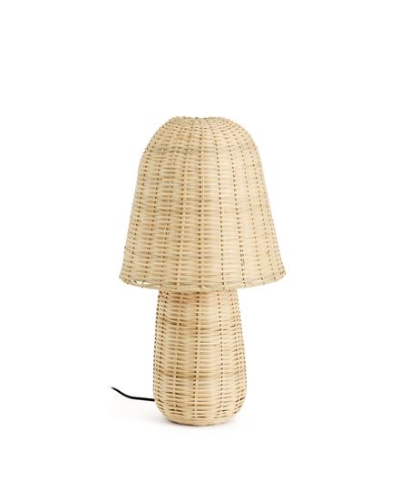 Настольная лампа из ротанга Neuda со светлым покрытием