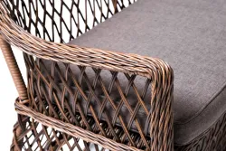 "Асти" лаунж-зона из искусственного ротанга на 4 персоны, цвет коричневый