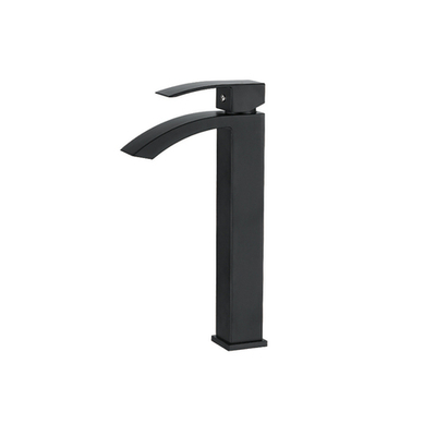 смеситель умывальник LEDEME "водопад" d35 L1155B-15 черн. высокий