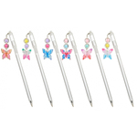 Ручка шариковая, Basir, синие чернила, серия "Бабочка", цветной корпус подвеской, 40 шт