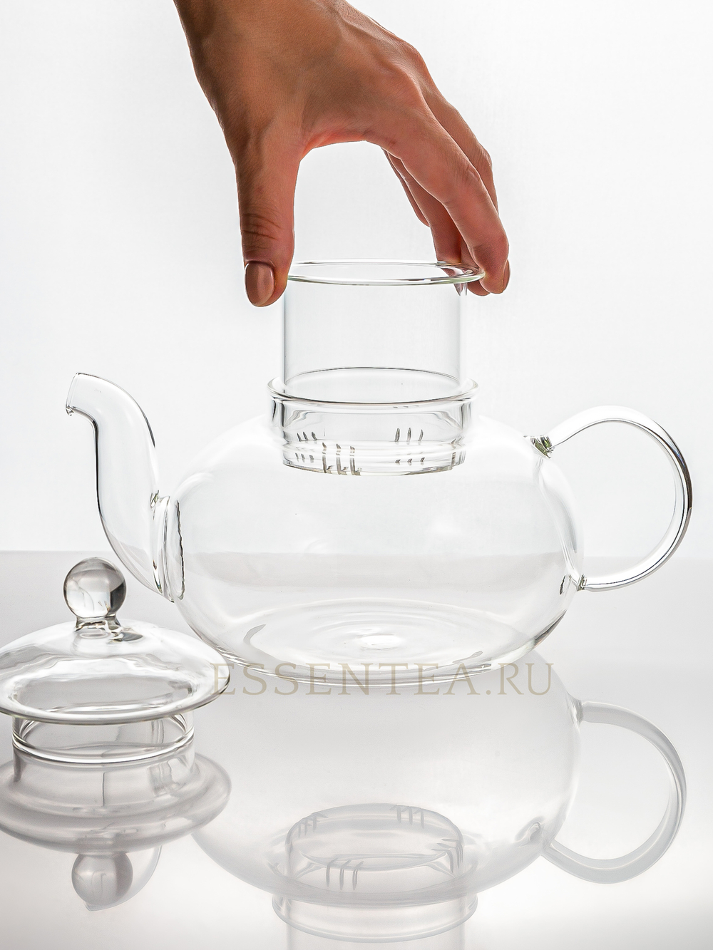 Чайник стеклянный "Танг пу" со стеклянной колбой - 1000 мл