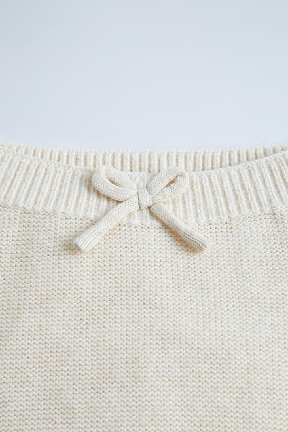 ZARA ТРИКОТАЖНЫЕ ЛЕГИНСЫ С БАНТОМ, СВЕТЛО-БЕЖЕВЫЙ