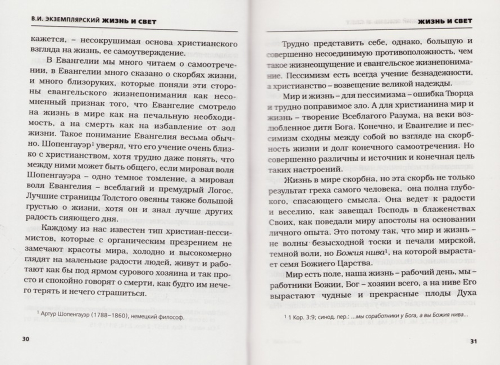 Жизнь и свет. Богословский беседы В. И. Экземплярского