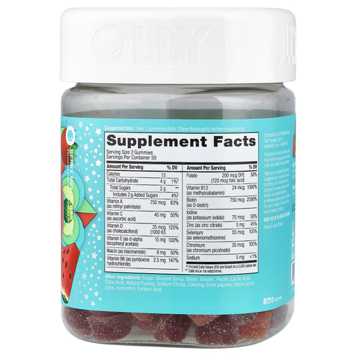 OLLY, Multi Gummies, мультивитамины для девочек-подростков, ягоды и дыня, 100 жевательных таблеток