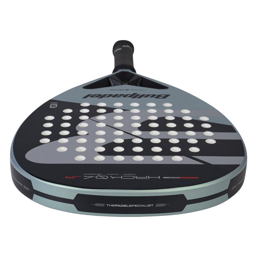 Ракетка для падела BULLPADEL Hack Jr 26, 494419, для юниоров, углеродное волокно, серо-черный