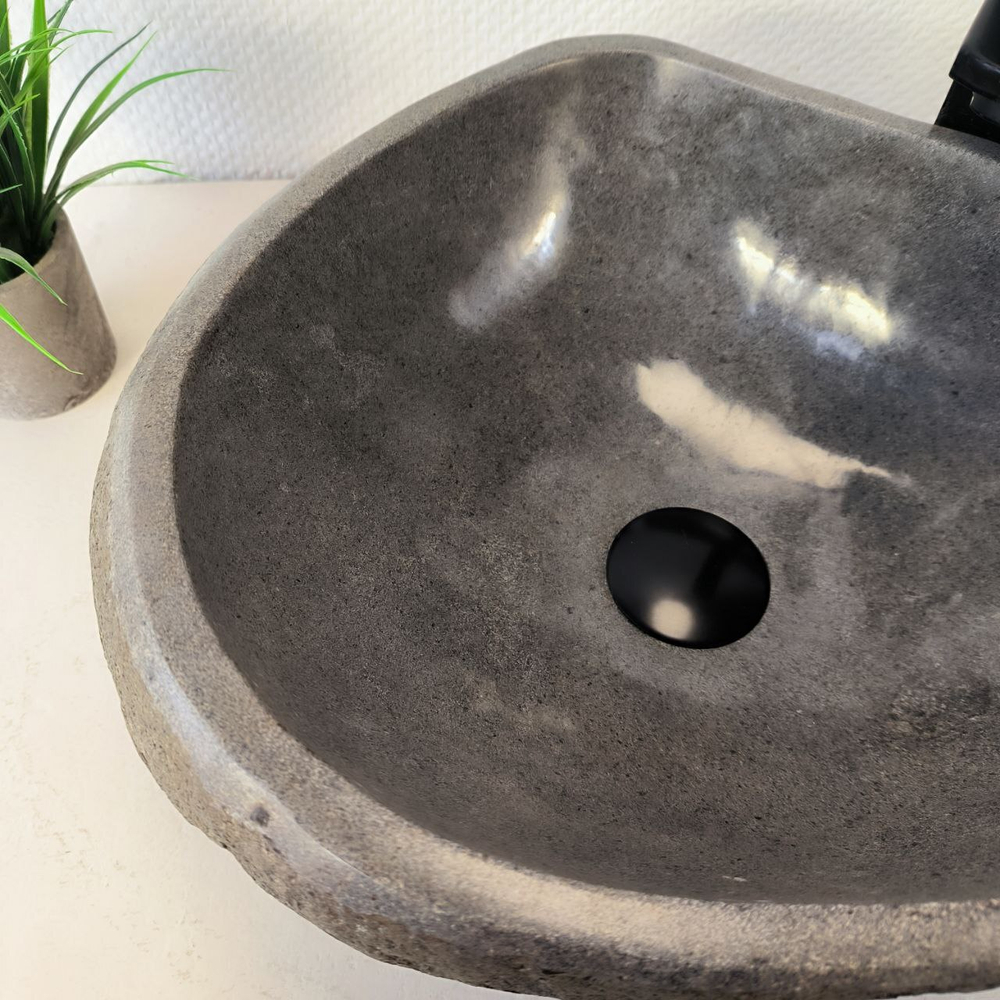 Раковина из речного камня RS-66017 45х37х15 из натурального камня