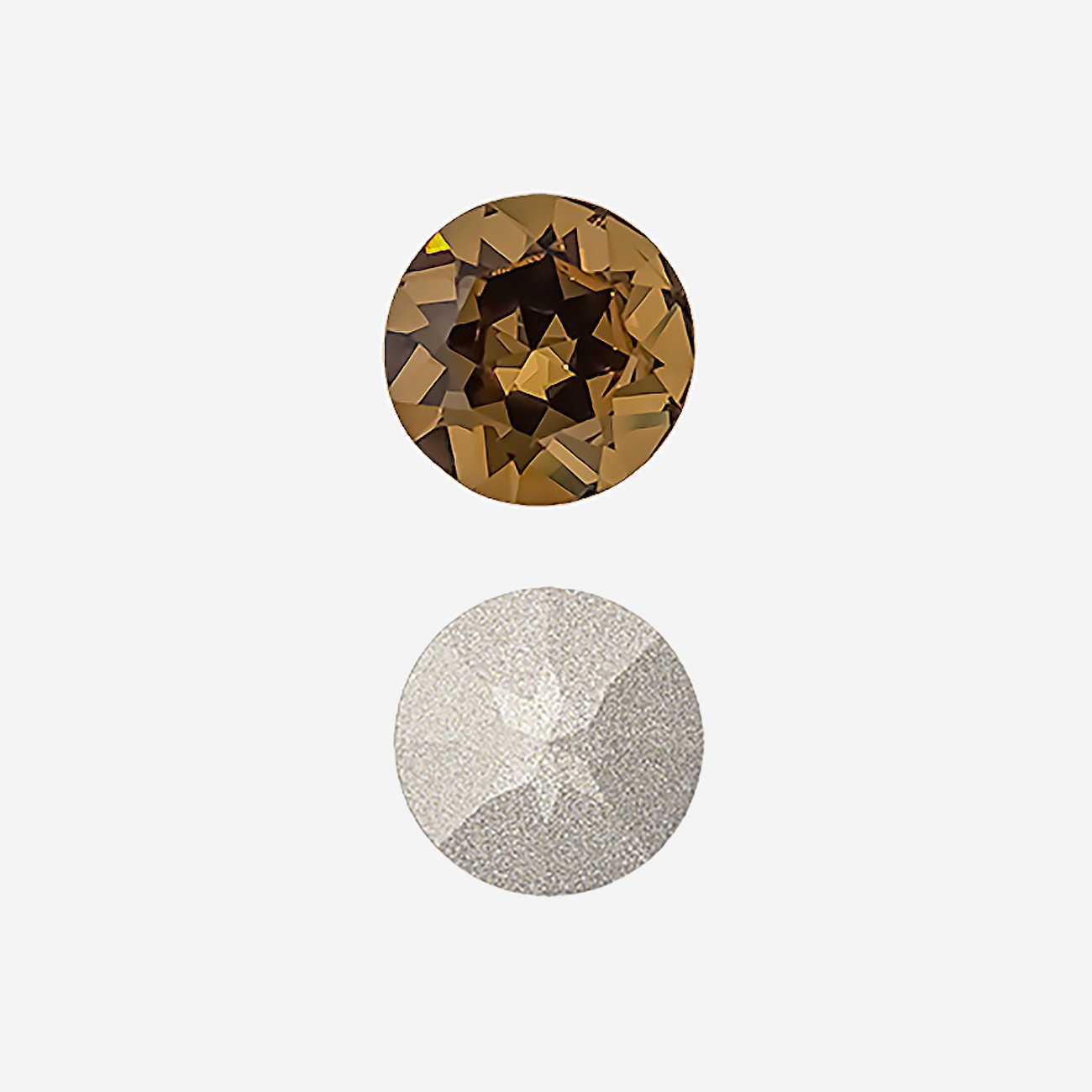 Кристалл Шатон (Chaton), оттенок "Светло-дымчатый Топаз"/"Light Smoked Topaz", 12мм
