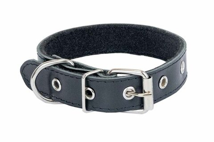 ECO Ошейник кожаный + фетр 45 мм "Шегги", 53-63 см