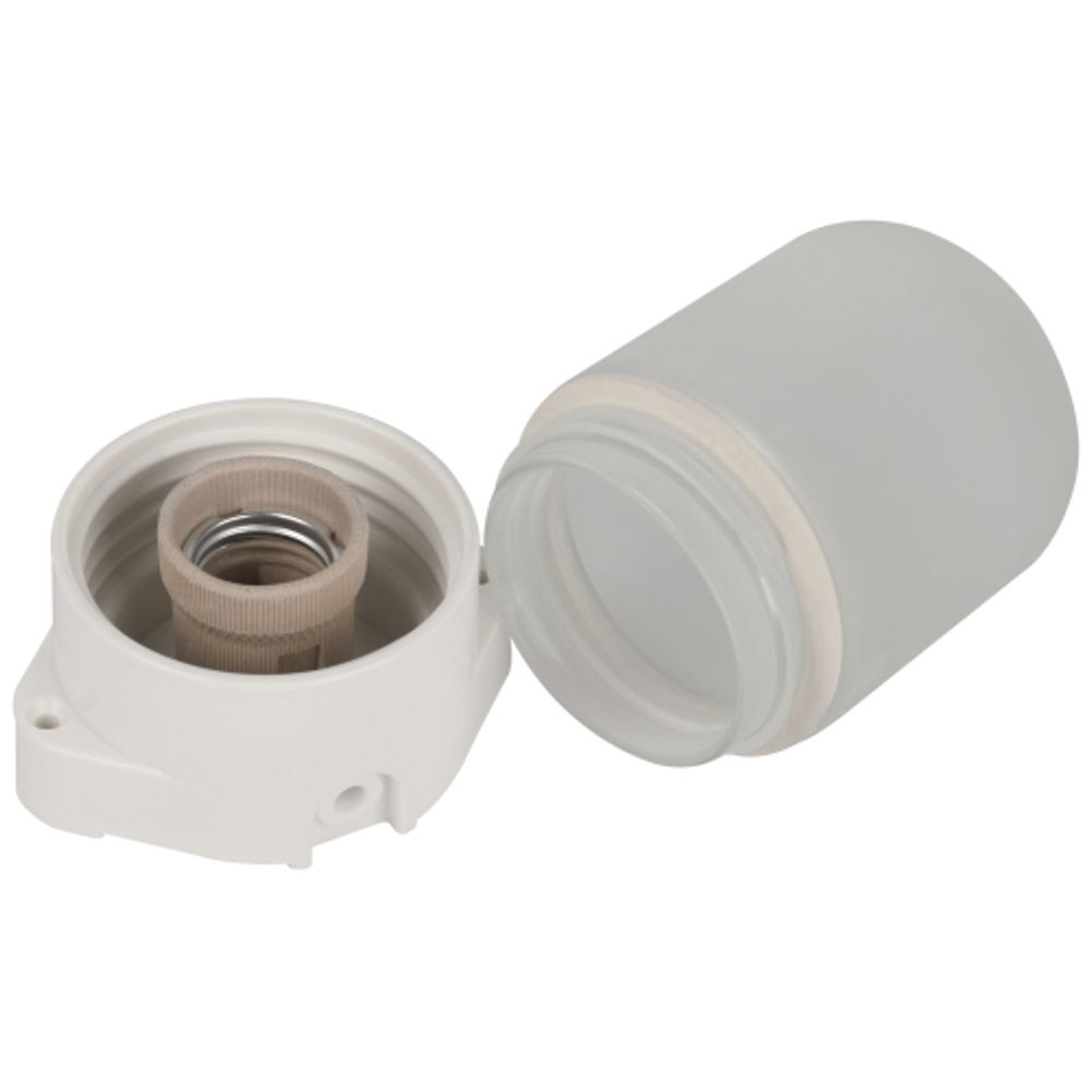 Светильник ЭРА НББ 01-60-001 для бани и сауны полиамид/стекло прямой IP65 E27 max 60Вт белый НПБ400