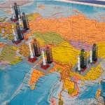 Карта мира политическая 199х134 см, 1:15,5М, с ламинацией, интерактивная, европодвес, BRAUBERG, 112387