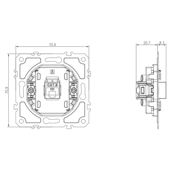 Donel механизм розетки RJ11 cat.3/ClassE-4, серия DB