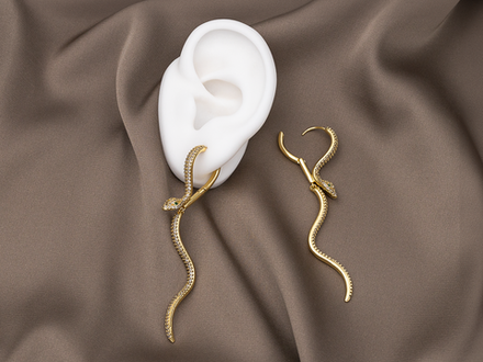 Cерьги-кольца "Змейки" 74мм (уценка)