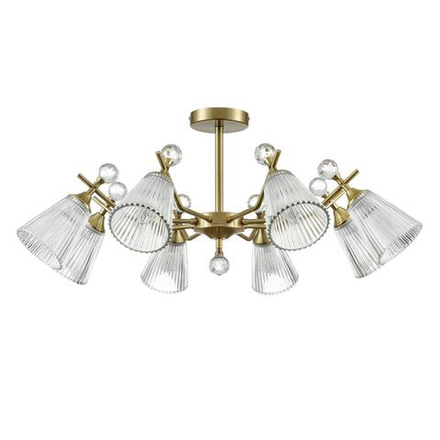 8046/8C CLASSI LN26 107 латунь/прозрачное стекло Люстра потолочная Е14 8*40W 220V AURICA