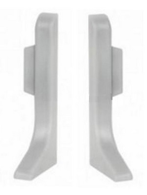 Q63 Заглушки (пара) к плинтусу 40мм "Eff" INOX (шамп. мат.) ПВХ