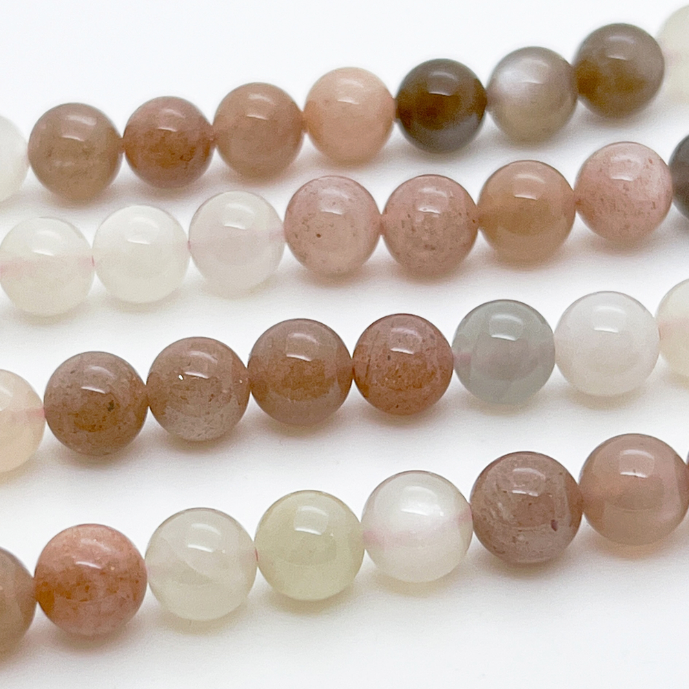 Солнечный камень + лунный камень, диаметр 8,1-8,2 мм, цена за нить 50 шт (38 см)