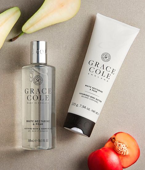 Белый нектарин и груша гель для ванны и душа, Grace Cole