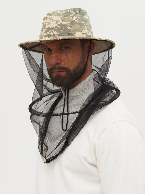 Панама-накомарник с кольцом Антигнус ткань Смесовая цвет Светлый пиксель (128/2)