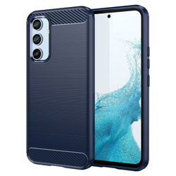 Мягкий чехол синего цвета в стиле карбон для Samsung Galaxy A54 5G, серии Carbon от Caseport