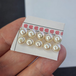 Жемчуг натуральный кремовый, 5.9мм, подушечка кабошон, полупросверленный, цена за пару