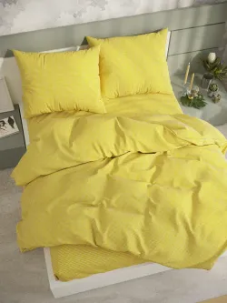 Наволочка комплект 2шт перкаль Сказка "Желтая клеточка" 40х40 см на молнии