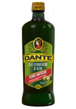 Масло оливковое Extra Virgin Olio Dante SPA Terre Antiche, 12 шт по 1 л, оливковое масло нерафинированное холодного отжима